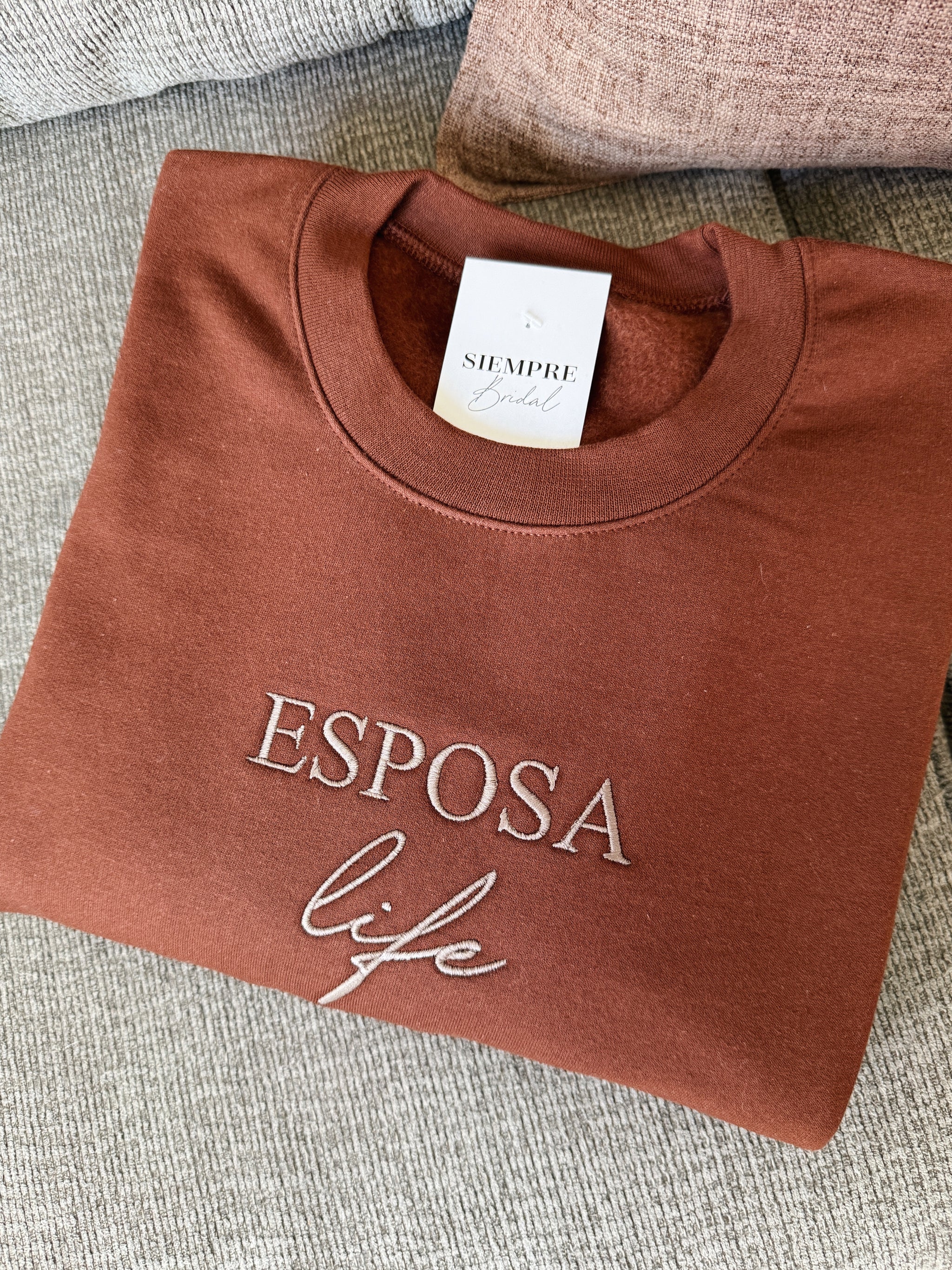 Esposa Life Mocha Embroidered Sweatshirt