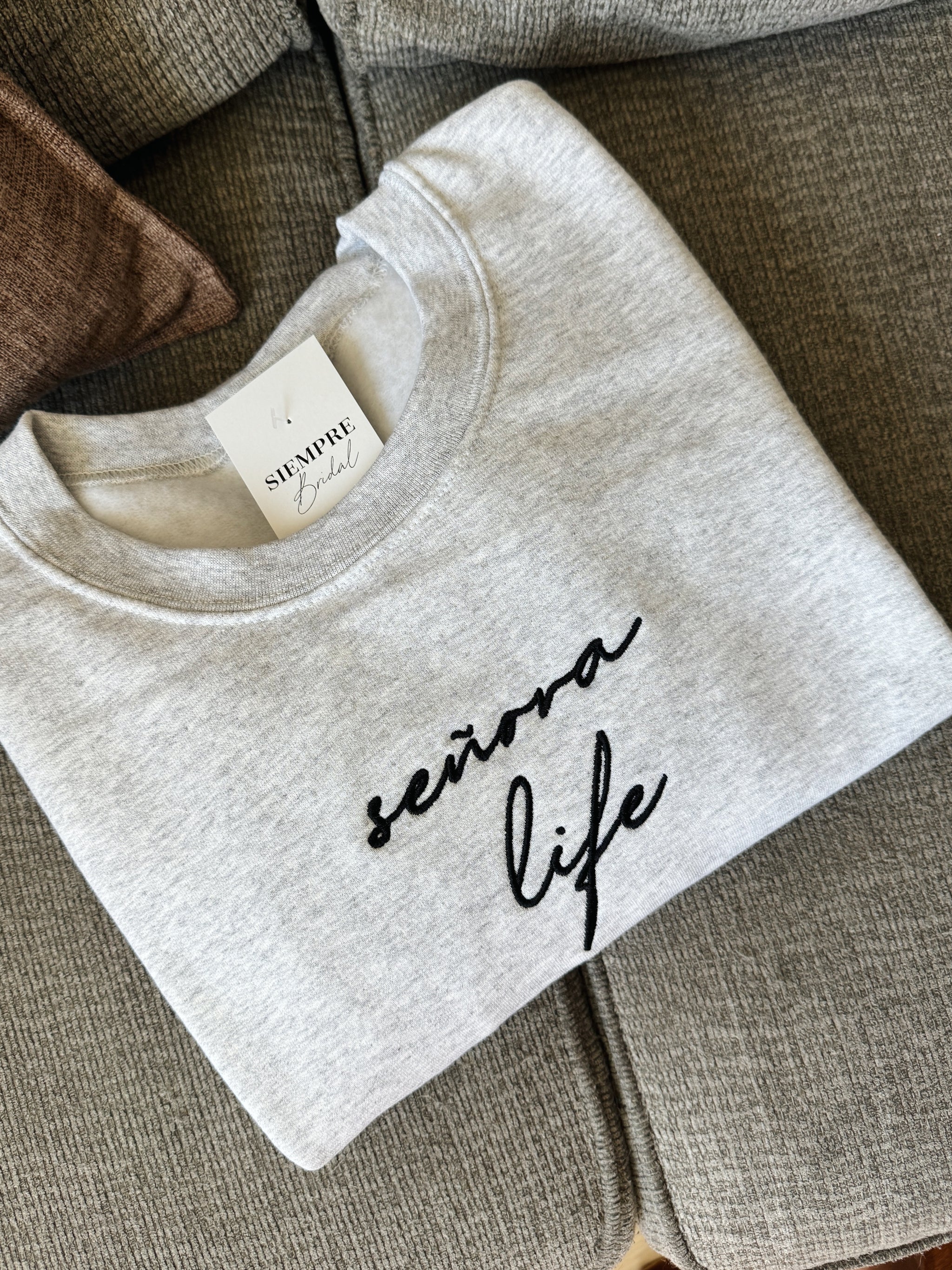Señora Life Grey Embroidered Sweatshirt