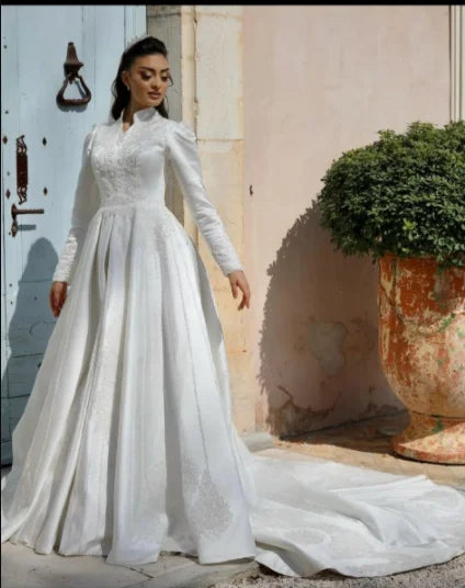 Muslim Long Sleeve Wedding Dresses Bridal Gowns